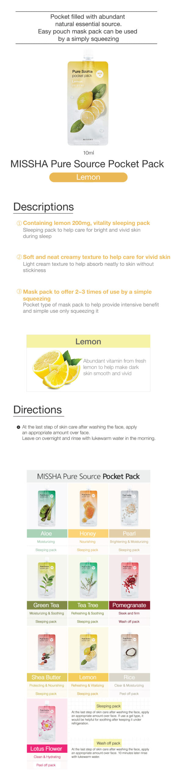 MISSHA Pure Source Pocket Pack Lemon 10ml-1