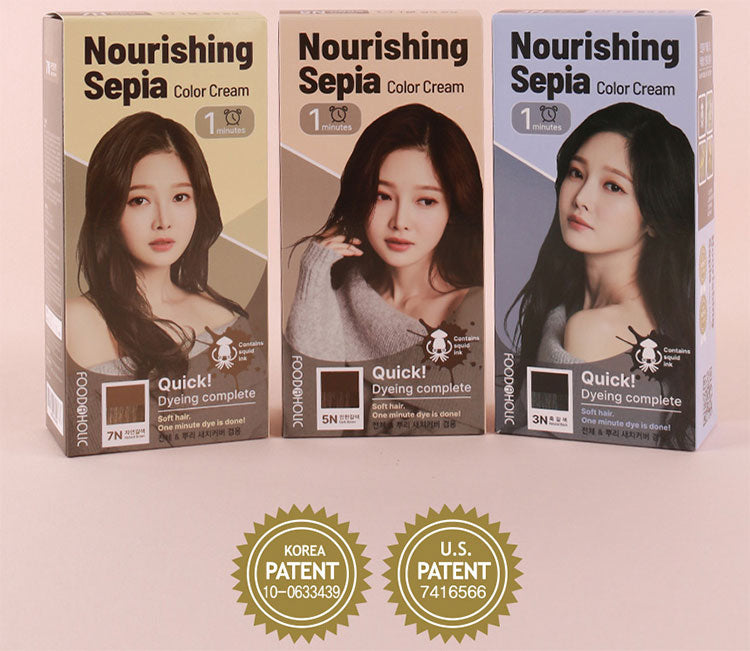 Foodaholic Nourishing Sepia Color Cream 1min 3N Natural Black 60g-1